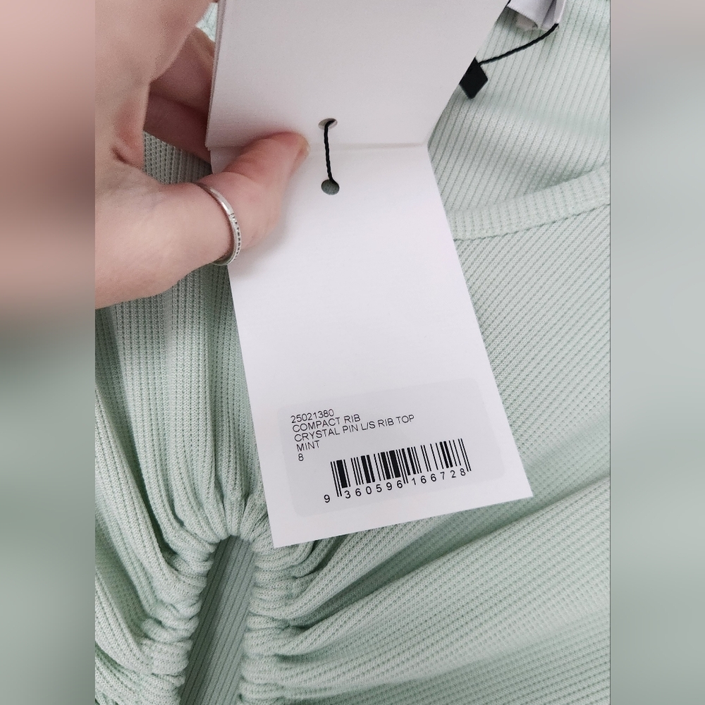 Christopher Esber Light Green Ruched Crop Top - Picture 4 of 5